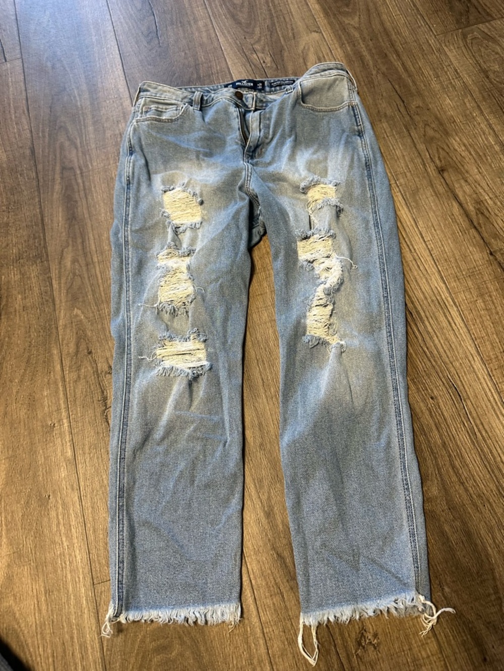 Hollister Light Blue Distressed Relaxed Jeans